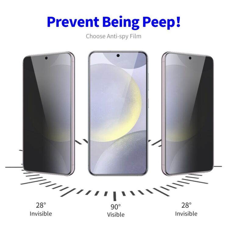 Захисне скло HAT PRINCE Privacy для Samsung Galaxy S24 (S921) - Black: фото 2 з 8