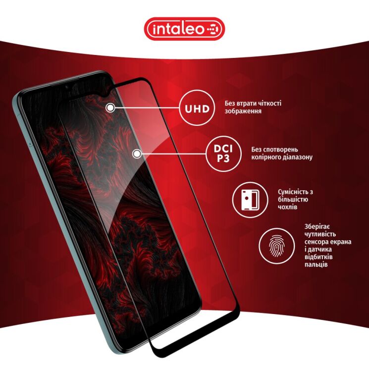 Защитное стекло Intaleo Full Glue для Nokia C32 - Black: фото 5 из 9