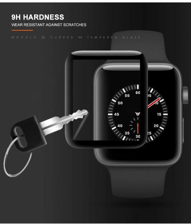 Захисне скло MOCOLO 3D Soft Carbon для Apple Watch 40 mm - Black: фото 8 з 11