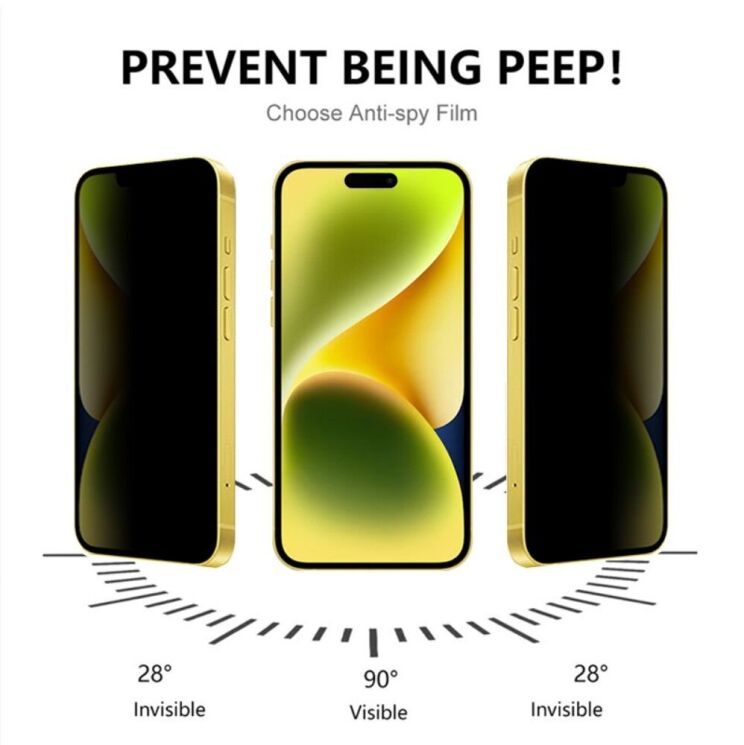 Захисне скло RURIHAI Privaсy Series для Apple iPhone 15 Plus - Black: фото 8 з 10