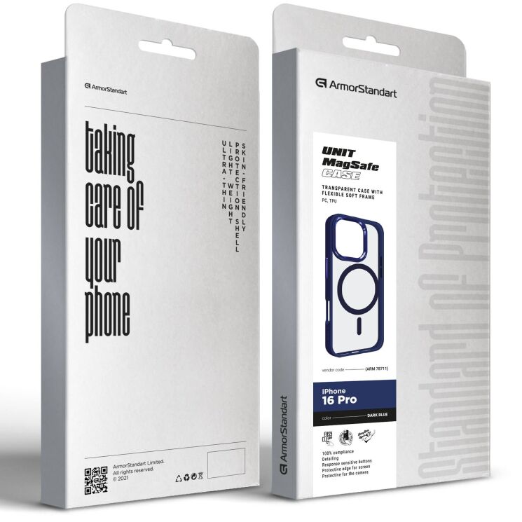 Защитный чехол ArmorStandart Unit MagSafe для Apple iPhone 16 Pro - Dark Blue: фото 2 из 2