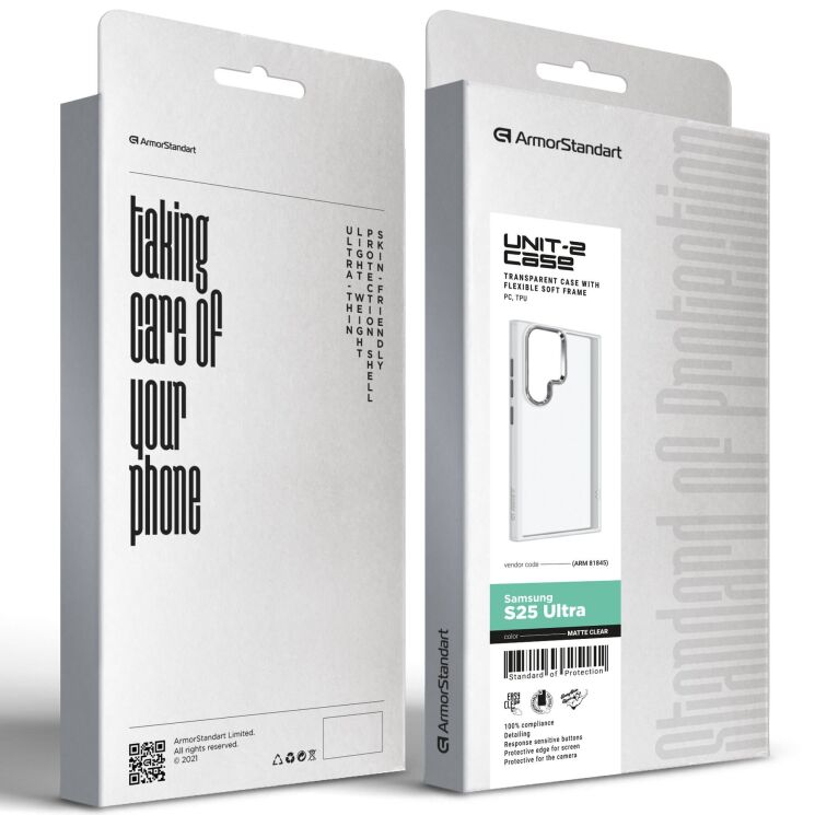 Защитный чехол ArmorStandart UNIT2 для Samsung Galaxy S25 Ultra (S938) - Matte Clear: фото 2 из 4