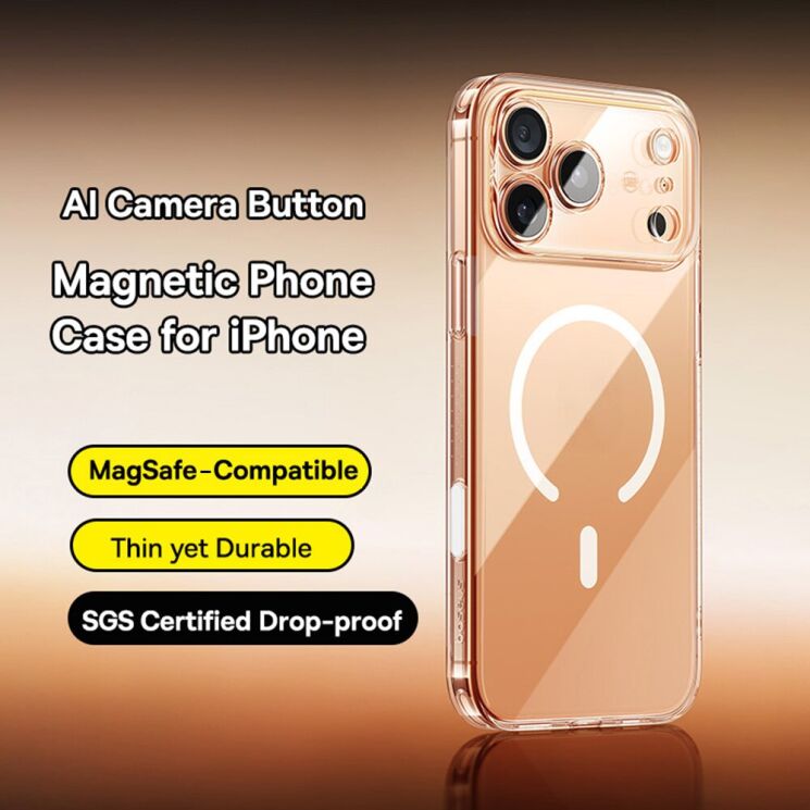 Захисний чохол BASEUS Crystal Magnetic Phone Case для Apple iPhone 17 Pro - Transparent (422712T) Захисний чохол BASEUS Crystal Magnetic Phone Case для Apple iPhone 17 Pro - Transparent: фото 3 з 11