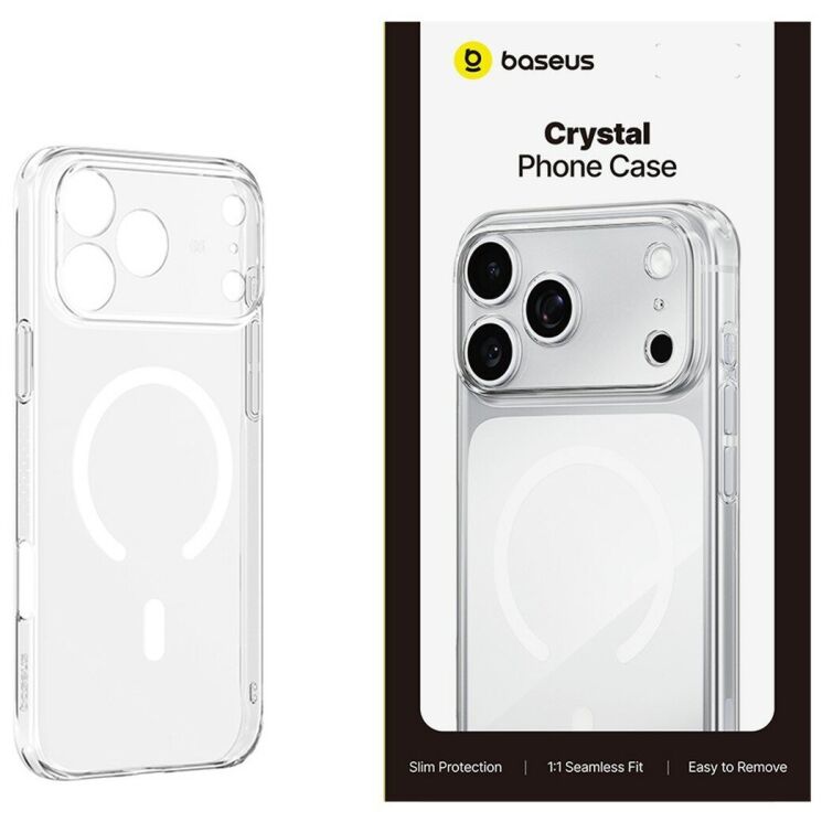 Захисний чохол BASEUS Crystal Series with MagSafe для iPhone 18 Pro Max / 17 Pro Max - Transparent: фото 3 з 5