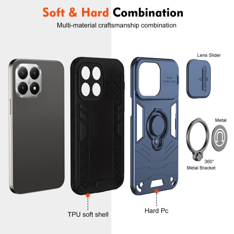 Захисний чохол Deexe Armor MagShield для Xiaomi 15T - Grey: фото 6 з 7