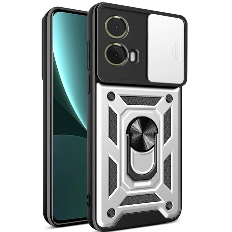 Захисний чохол Deexe Armor Shield для Motorola Moto G85 - Silver: фото 1 з 9