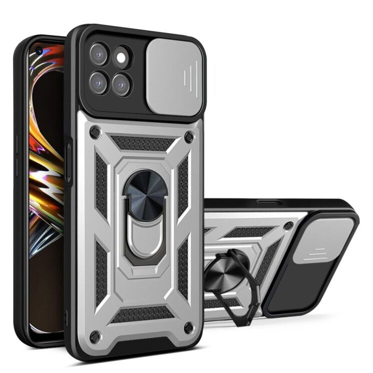 Защитный чехол Deexe Armor Shield для Realme 8i / Realme Narzo 50 - Silver: фото 1 из 8