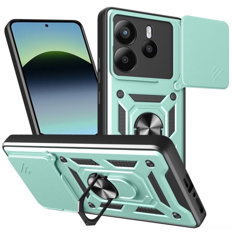 Защитный чехол Deexe Armor Shield для Xiaomi Redmi Note 14 4G - Green: фото 1 из 9
