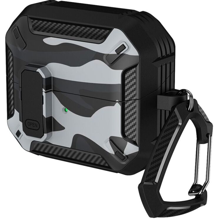 Захисний чохол Deexe Camouflage Case для Samsung Galaxy Buds 3 / Buds 3 Pro - Black: фото 1 з 11