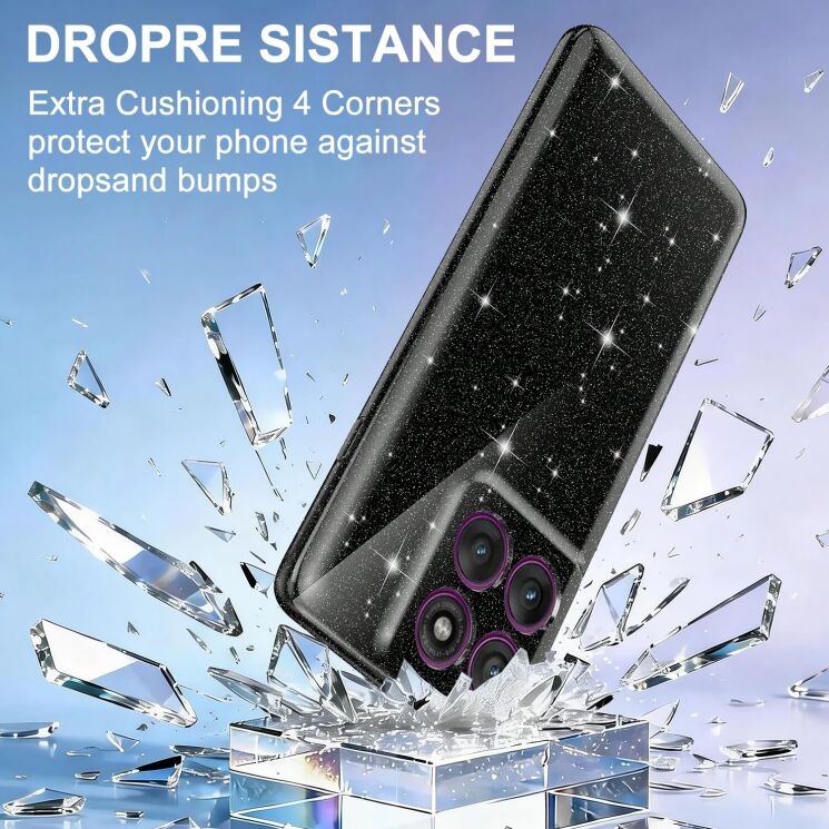 Защитный чехол Deexe Glitter Case with MagSafe для Motorola Edge 60 / Edge 60 Fusion - Blue: фото 6 из 7