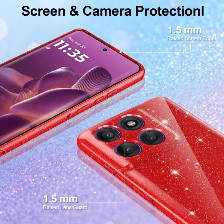 Защитный чехол Deexe Glitter Case with MagSafe для Motorola Edge 60 / Edge 60 Fusion - Blue: фото 3 из 7