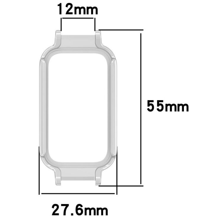 Защитный чехол Deexe Hard Frame для Xiaomi Mi Smart Band 9 Active / Redmi Band 3 - Silver: фото 7 из 7