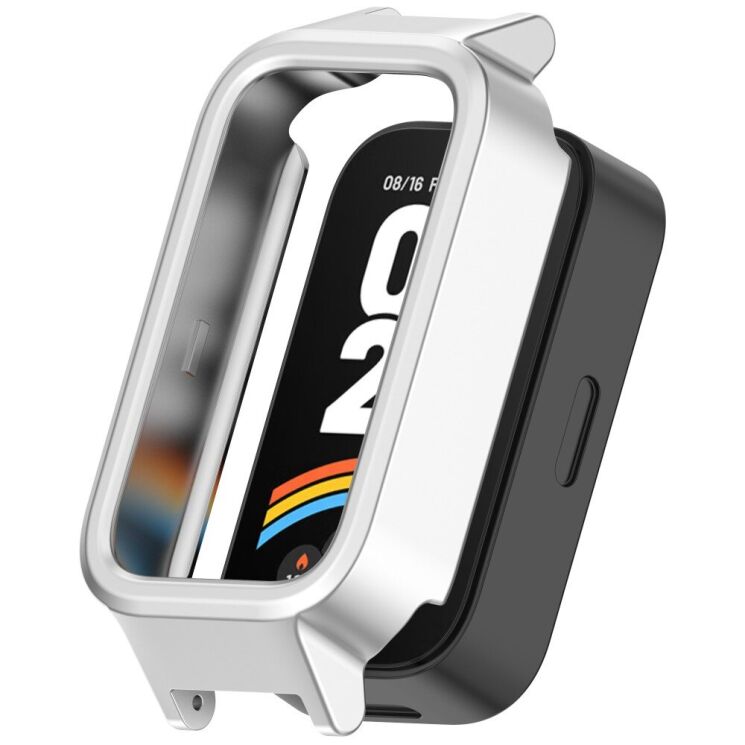 Защитный чехол Deexe Hard Frame для Xiaomi Mi Smart Band 9 Active / Redmi Band 3 - Silver: фото 1 из 7