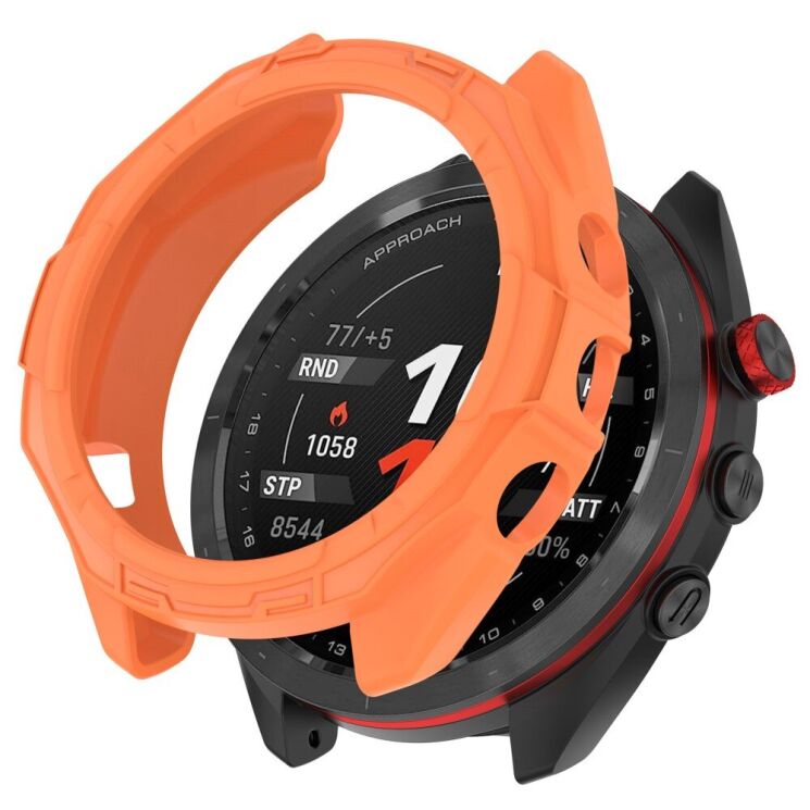 Защитный чехол Deexe Hollow Cover для Garmin Approach S70 47mm - Orange: фото 1 из 8