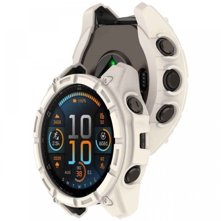 Защитный чехол Deexe Hollow Cover для Garmin Fenix 8 (43mm) - Starlight: фото 2 из 3