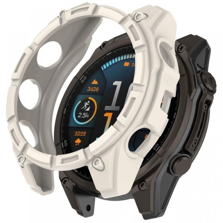 Защитный чехол Deexe Hollow Cover для Garmin Fenix 8 (43mm) - Starlight: фото 1 из 3
