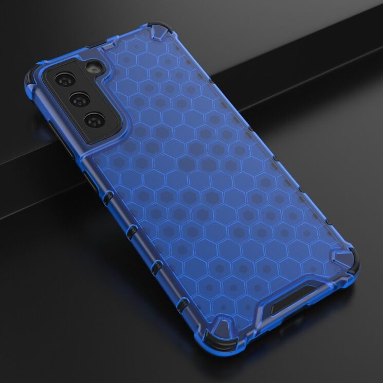 Защитный чехол Deexe Honeycomb Series для Samsung Galaxy S21 FE (G990) - Blue: фото 4 из 6