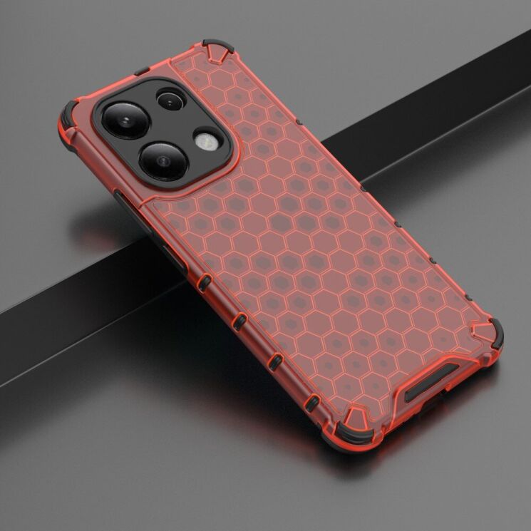 Защитный чехол Deexe Honeycomb Series для Xiaomi Redmi Note 13 - Red: фото 2 из 5