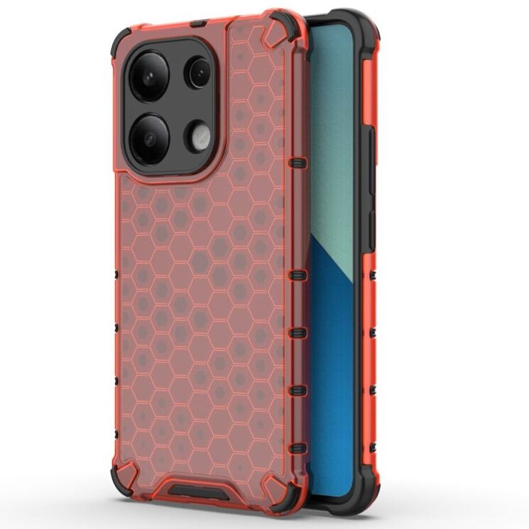 Защитный чехол Deexe Honeycomb Series для Xiaomi Redmi Note 13 - Red: фото 1 из 5