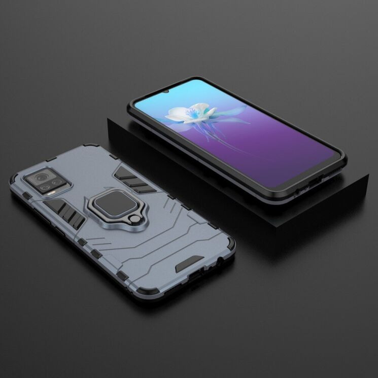 Чехол с подставкой Deexe Hybrid Case для VIVO V20 - Blue: фото 5 из 7