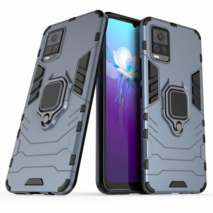 Чехол с подставкой Deexe Hybrid Case для VIVO V20 - Blue: фото 1 из 7