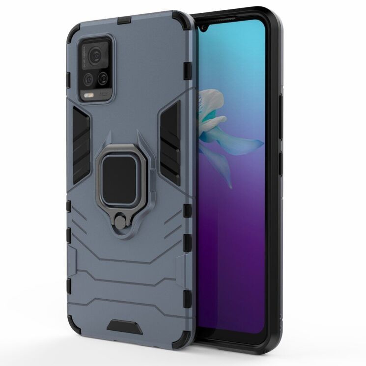 Чехол с подставкой Deexe Hybrid Case для VIVO V20 - Blue: фото 2 из 7