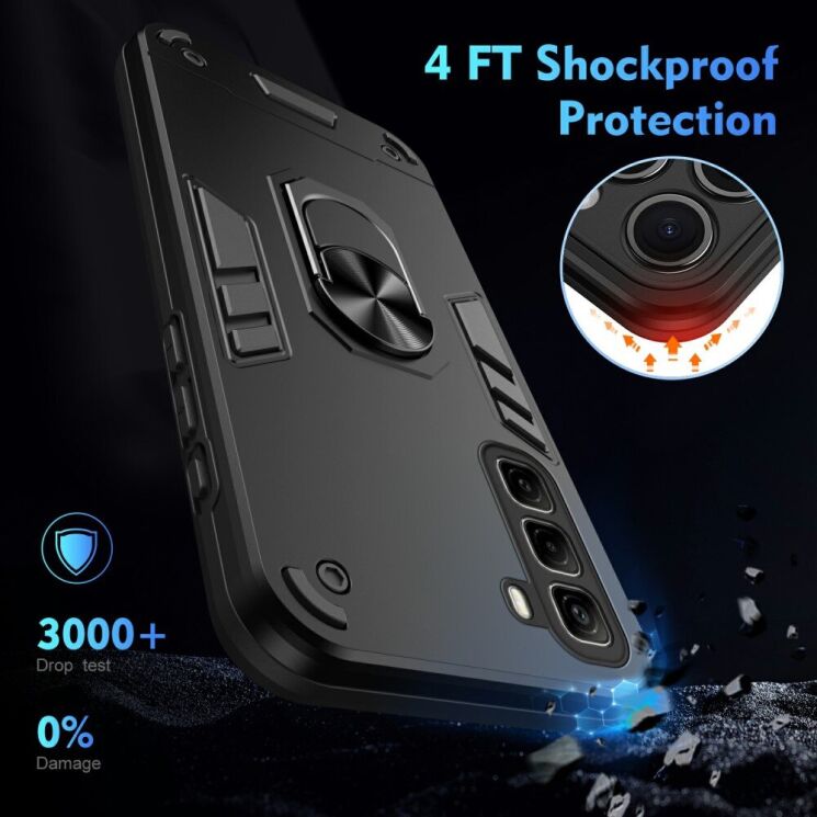 Защитный чехол Deexe Hybrid Shell для Infinix Hot 50 - Blue: фото 4 из 7