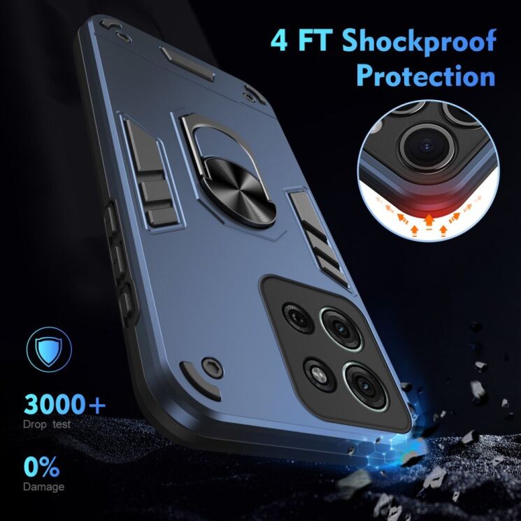 Защитный чехол Deexe Hybrid Shell для Motorola Moto G75 - Black: фото 5 из 7