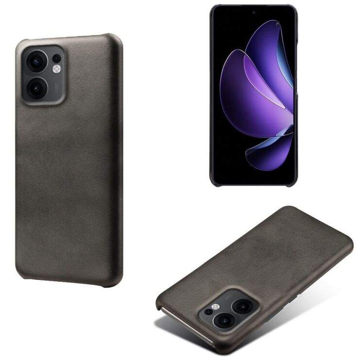 Защитный чехол Deexe Leather Back Cover для OPPO Reno 13 F/FS 5G - Black: фото 4 из 5