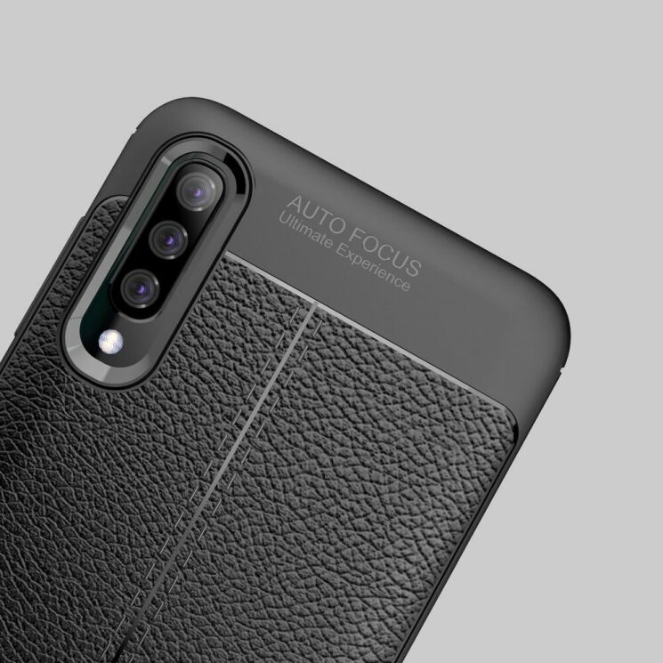 Защитный чехол Deexe Leather Cover для Samsung Galaxy A70 (A705) - Dark Blue: фото 8 из 12
