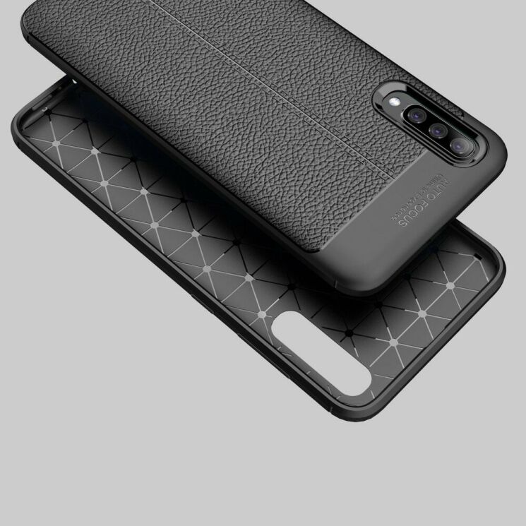 Защитный чехол Deexe Leather Cover для Samsung Galaxy A70 (A705) - Dark Blue: фото 5 из 12