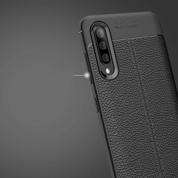 Защитный чехол Deexe Leather Cover для Samsung Galaxy A70 (A705) - Dark Blue: фото 6 из 12