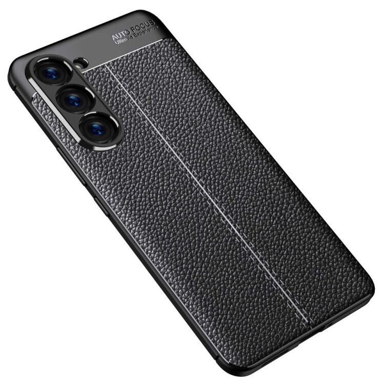 Защитный чехол Deexe Leather Cover для Samsung Galaxy S23 - Black: фото 3 из 6