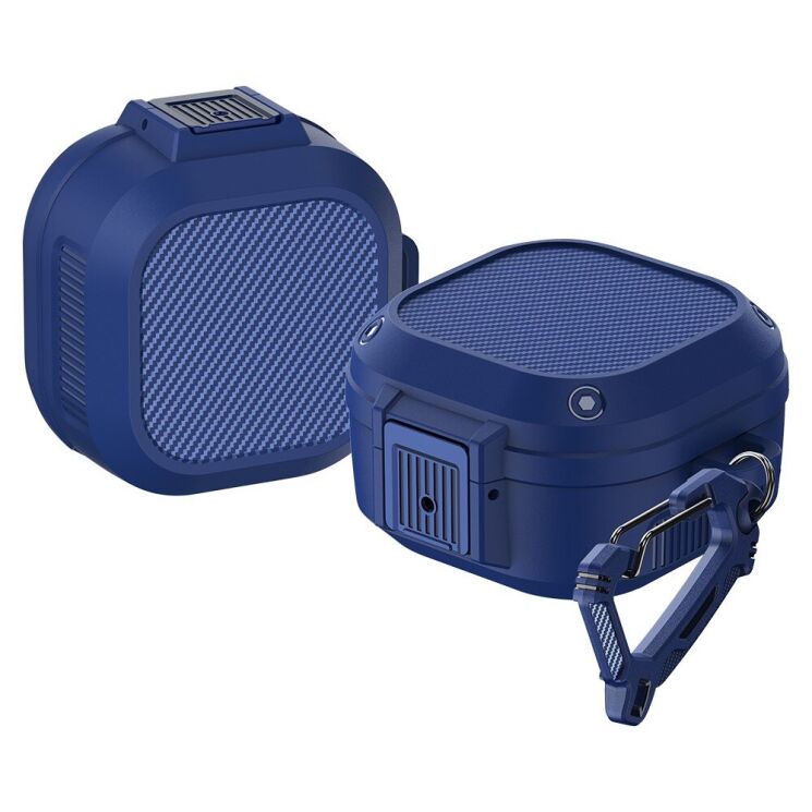 Захисний чохол Deexe Lock Design для Samsung Galaxy Buds Live / Buds Pro / Buds 2 / Buds 2 Pro / Buds FE - Dark Blue: фото 1 з 7