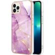 Защитный чехол Deexe Marble Style для Apple iPhone 15 Pro - Light Purple (329359LV)