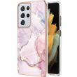 Защитный чехол Deexe Marble Style для Samsung Galaxy S21 Ultra (G998) - Rose Gold (300916RG)