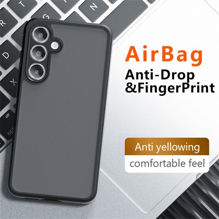 Защитный чехол Deexe Matte Skin для Samsung Galaxy S24 FE (S721) - Transparent / Black: фото 2 из 12