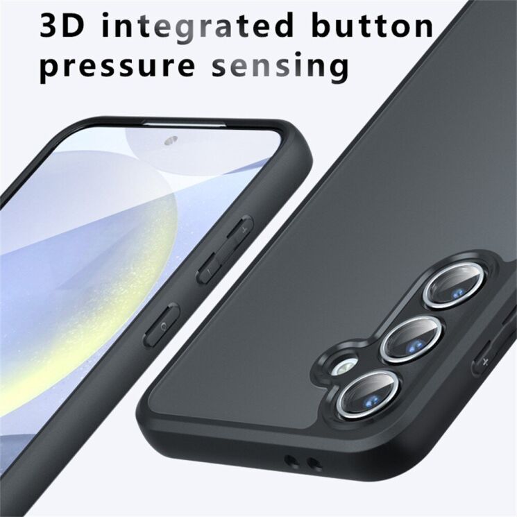 Защитный чехол Deexe Matte Skin для Samsung Galaxy S24 FE (S721) - Transparent / Black: фото 4 из 12