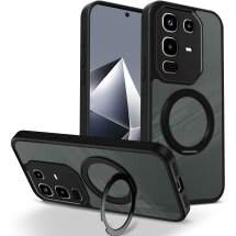 Защитный чехол Deexe Matte Skin Kickstand with MagSafe для Infinix Note 50 Pro - Black: фото 1 из 8