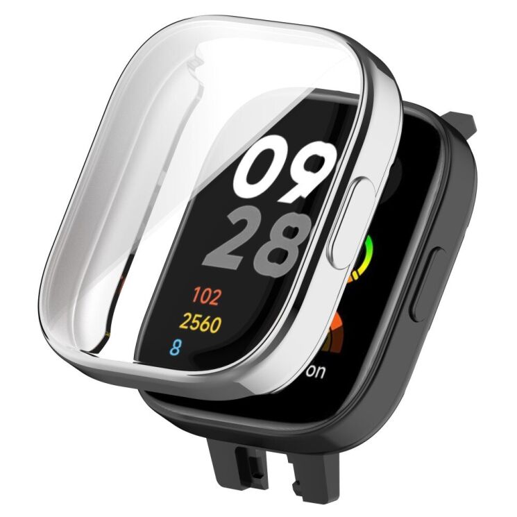 Захисний чохол Deexe Silicone Frame для Xiaomi Redmi Watch 3 - Silver: фото 1 з 6