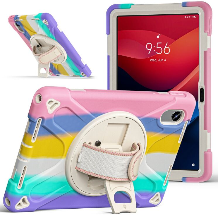 Защитный чехол Deexe Rotation Hybrid для Lenovo Tab M11 (TB330) / Tab K11 Gen 2 / Idea Tab (TB336) / Xiaoxin Pad 2024 - Colorful Pink: фото 1 из 12