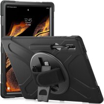 Защитный чехол Deexe Rotation Hybrid для Samsung Galaxy Tab S8 Ultra (T900/T906) - Black: фото 1 из 10