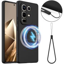 Защитный чехол Deexe Silicone Case with MagSafe для Infinix Note 50 / Note 50 Pro - Black: фото 1 из 8