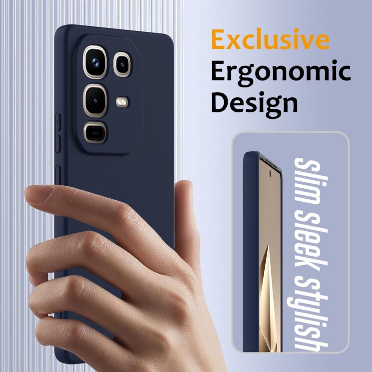 Защитный чехол Deexe Silicone Case with MagSafe для Infinix Note 50 / Note 50 Pro - Dark Blue: фото 4 из 8