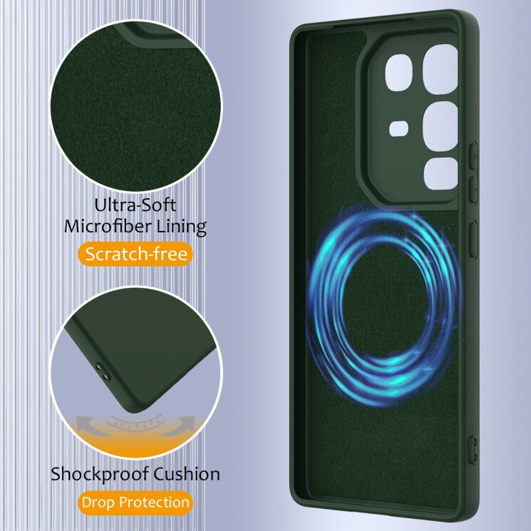 Защитный чехол Deexe Silicone Case with MagSafe для Infinix Note 50 / Note 50 Pro - Dark Blue: фото 7 из 8