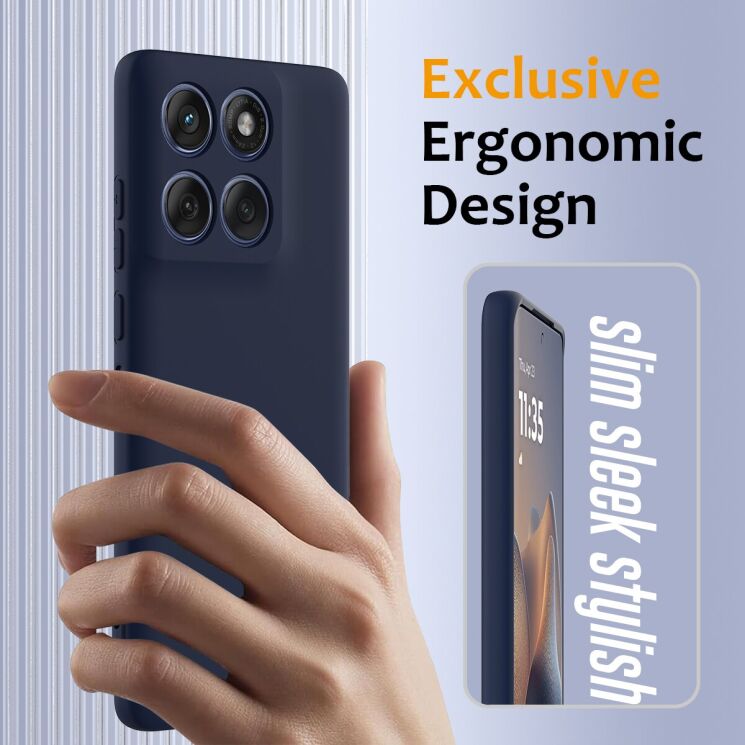 Защитный чехол Deexe Silicone Case with MagSafe для Motorola Moto G77 - Black: фото 5 из 9