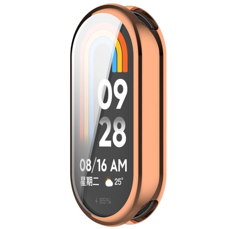 Защитный чехол Deexe Silicone Frame для Xiaomi Mi Smart Band 8 / 9 - Rose Gold: фото 2 из 8