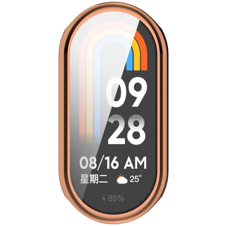 Защитный чехол Deexe Silicone Frame для Xiaomi Mi Smart Band 8 / 9 - Rose Gold: фото 6 из 8