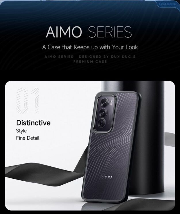 Защитный чехол DUX DUCIS Aimo Series для OPPO Reno 12 - Black: фото 12 из 13
