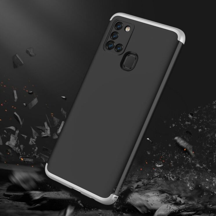 Защитный чехол GKK Double Dip Case для Samsung Galaxy A21s (A217) - Black / Silver: фото 7 из 15